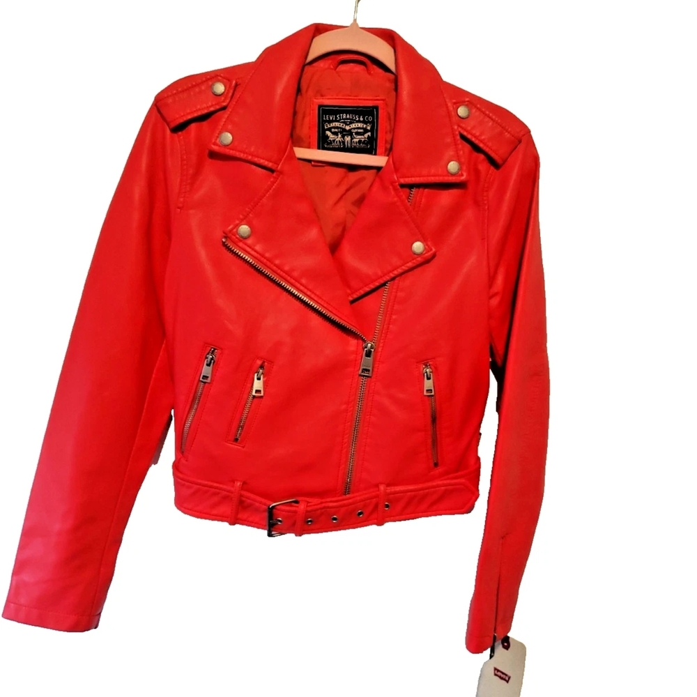 Levi's Women's Bold Red Leather Jacket